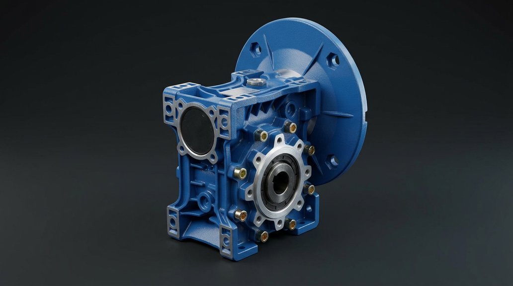 RV worm gearbox · reference-based product visualization, not a factory photograph